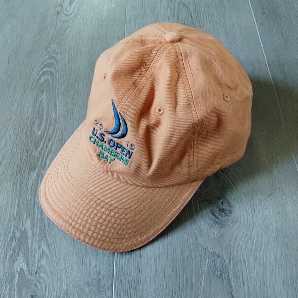 US Open Chambers Bay Hat 2015 Baseball Golf Cap Orange USGA Member Cotton OSFA